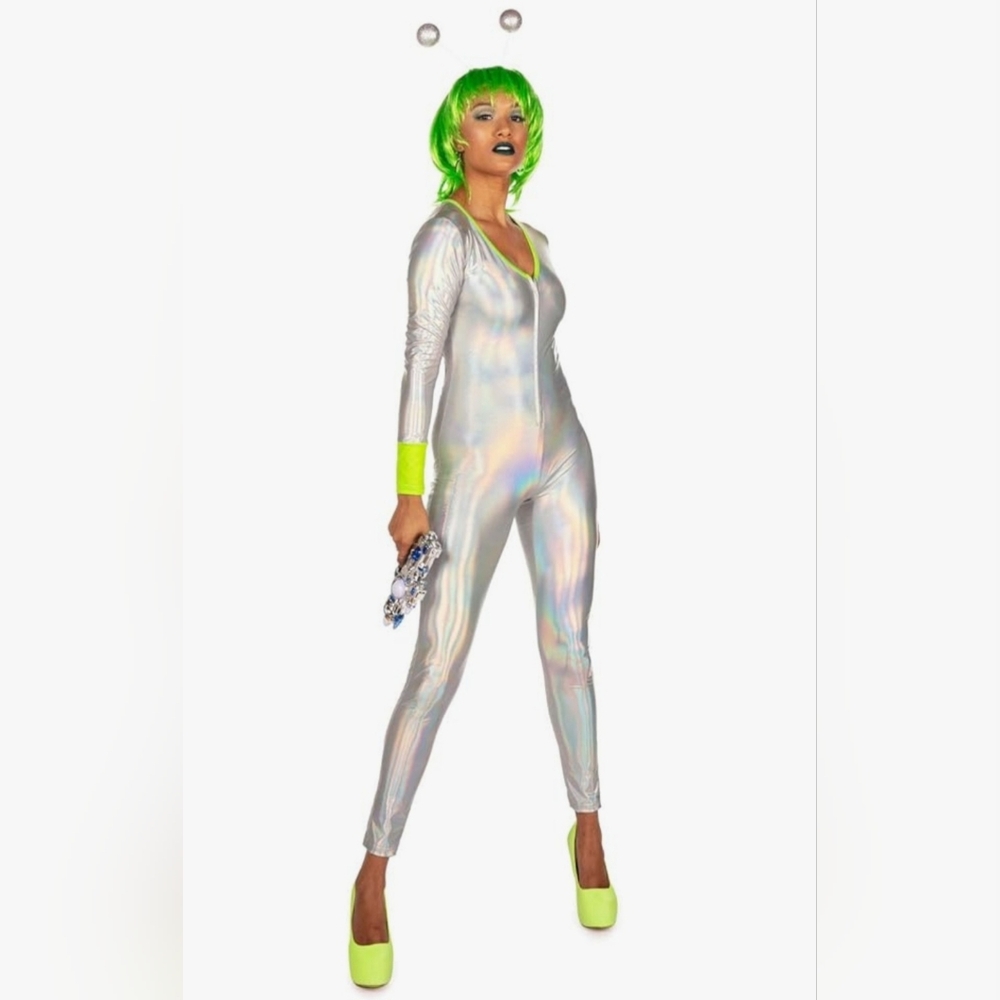Tipsy Elves Alien Silver Jumpsuit
